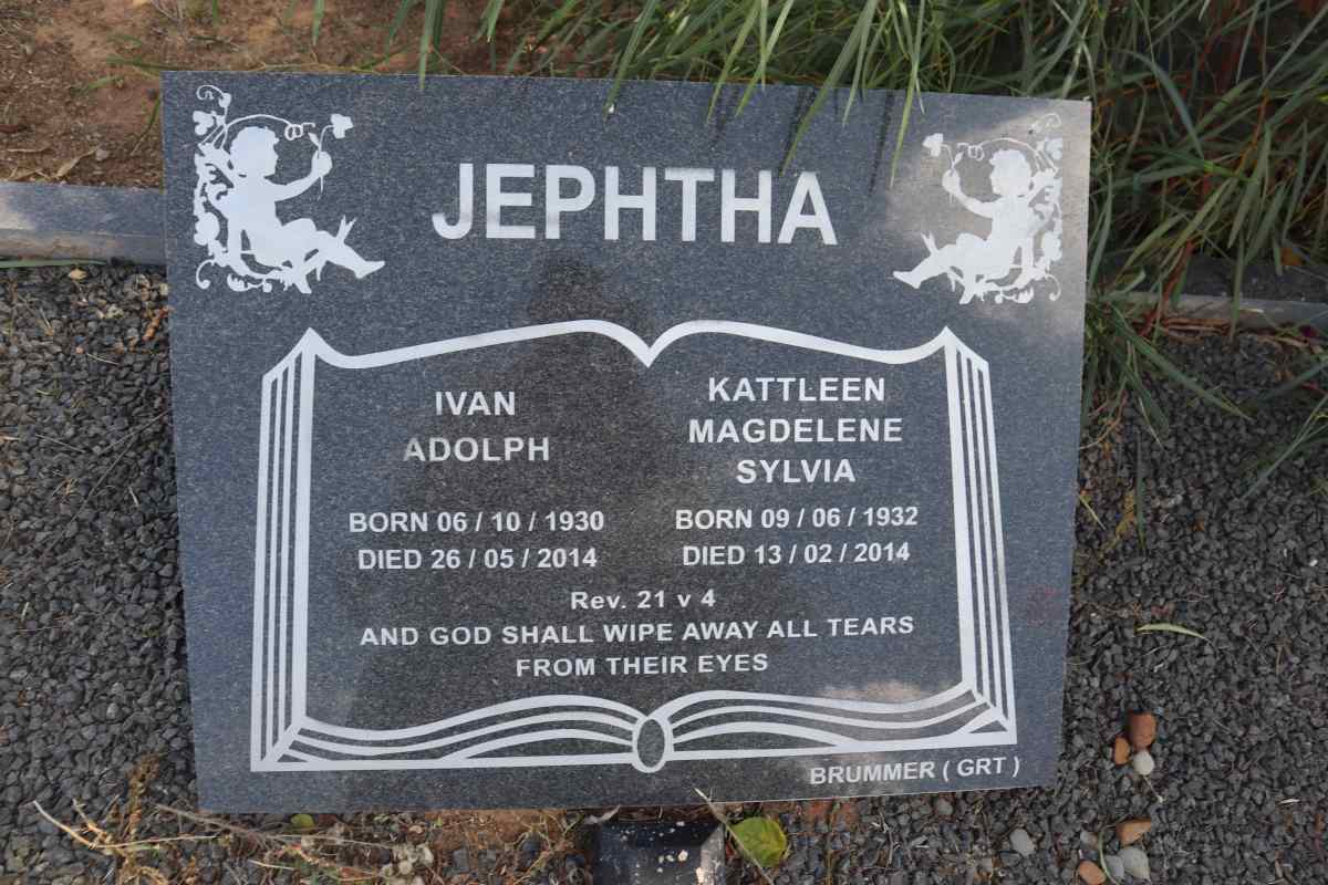 JEPHTHA  Ivan Adolph 1930-2014 & Kattleen Magdelene Sylvia 1932-2014