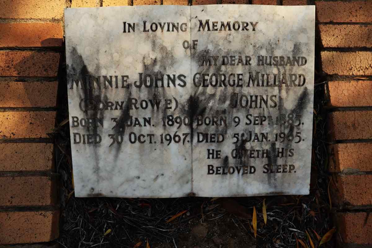 JOHNS George Millard 1883-1965 & Minnie ROWE 1890-1967