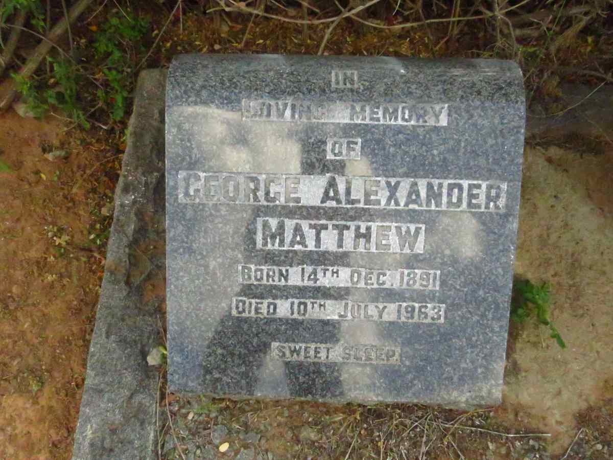MATTHEW George Alexander 1891-1963