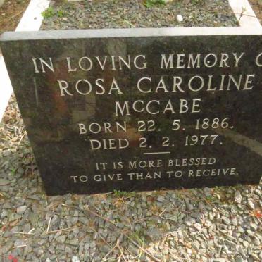 MCCABE Rosa Caroline 1886-1977