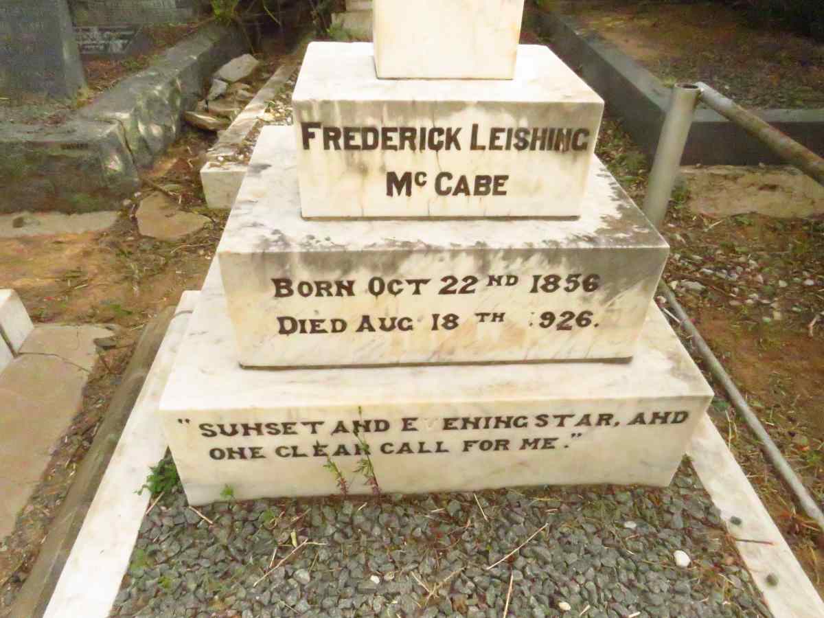 MCCABE Frederick Leishing 1856-1926