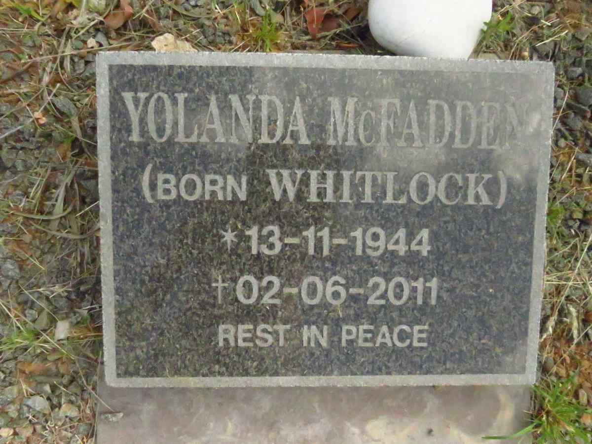 MCFADDEN Yolanda nee WHITLOCK 1944-2011