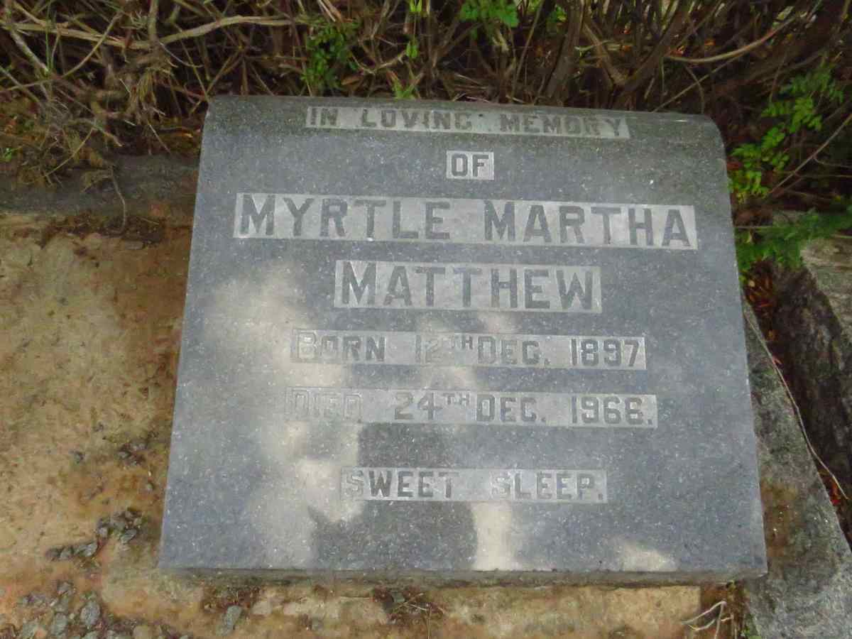 MATTHEW Myrtle Martha 1897-1966