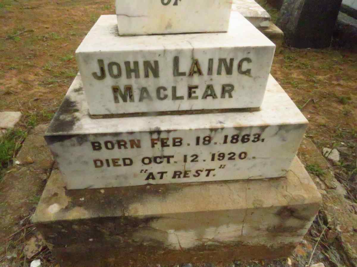 MACLEAR John Laing 1863-1920