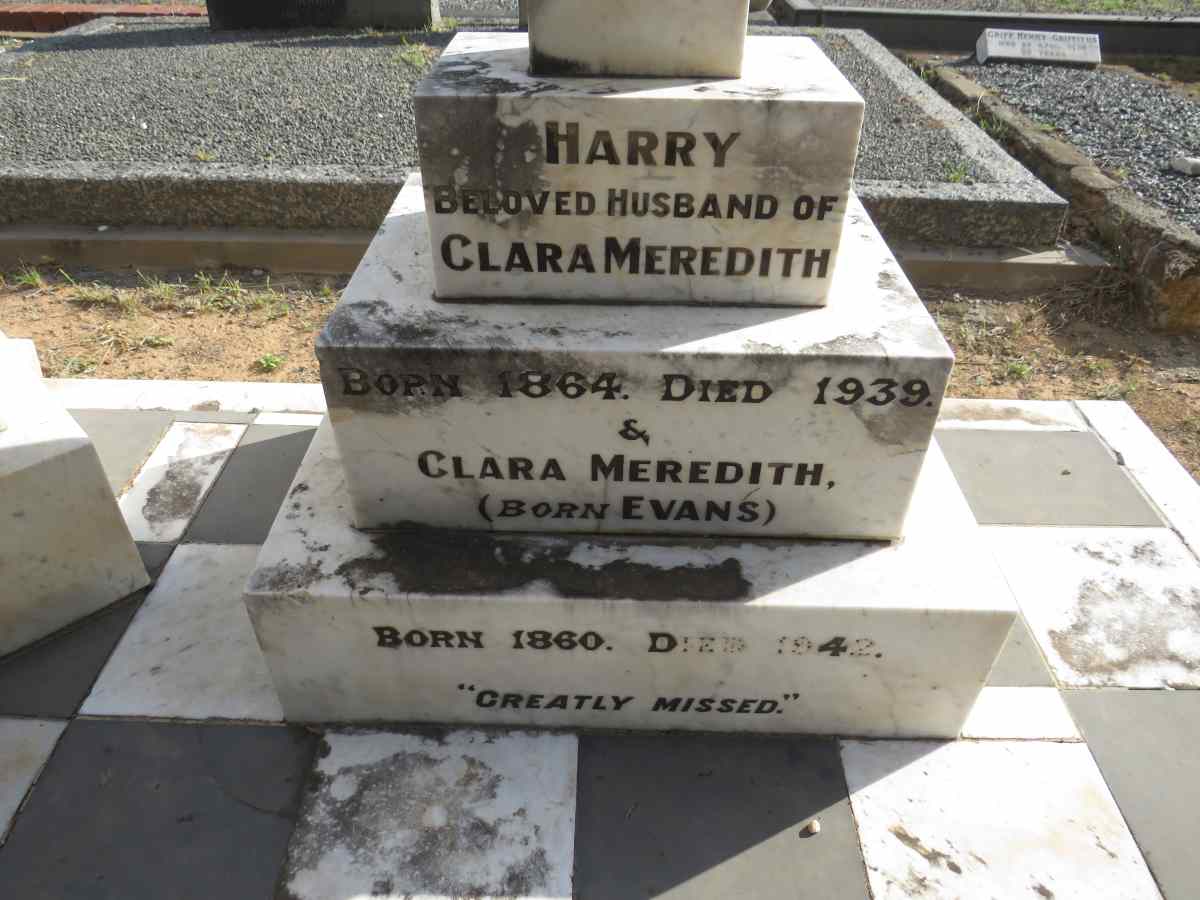 MEREDITH Harry 1864-1939 & Clara EVANS 1860-1942 :: MEREDITH Norman 1897-1927 :: KINGWILL Maude Soley MEREDITH -1944_1