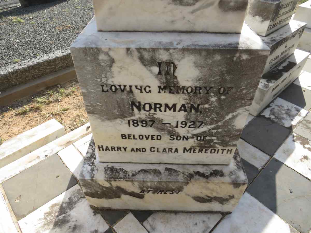 MEREDITH Harry 1864-1939 & Clara EVANS 1860-1942 :: MEREDITH Norman 1897-1927 :: KINGWILL Maude Soley MEREDITH -1944_2