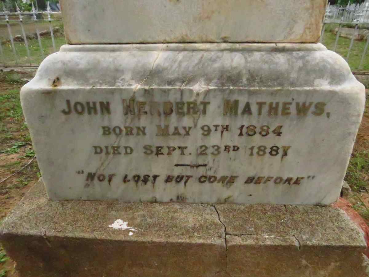 MATHEWS John Herbert 1884-1887