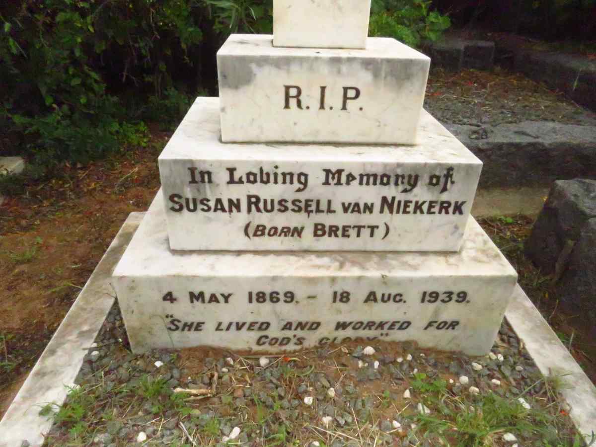 NIEKERK Susan Russell, van nee BRETT 1869-1939