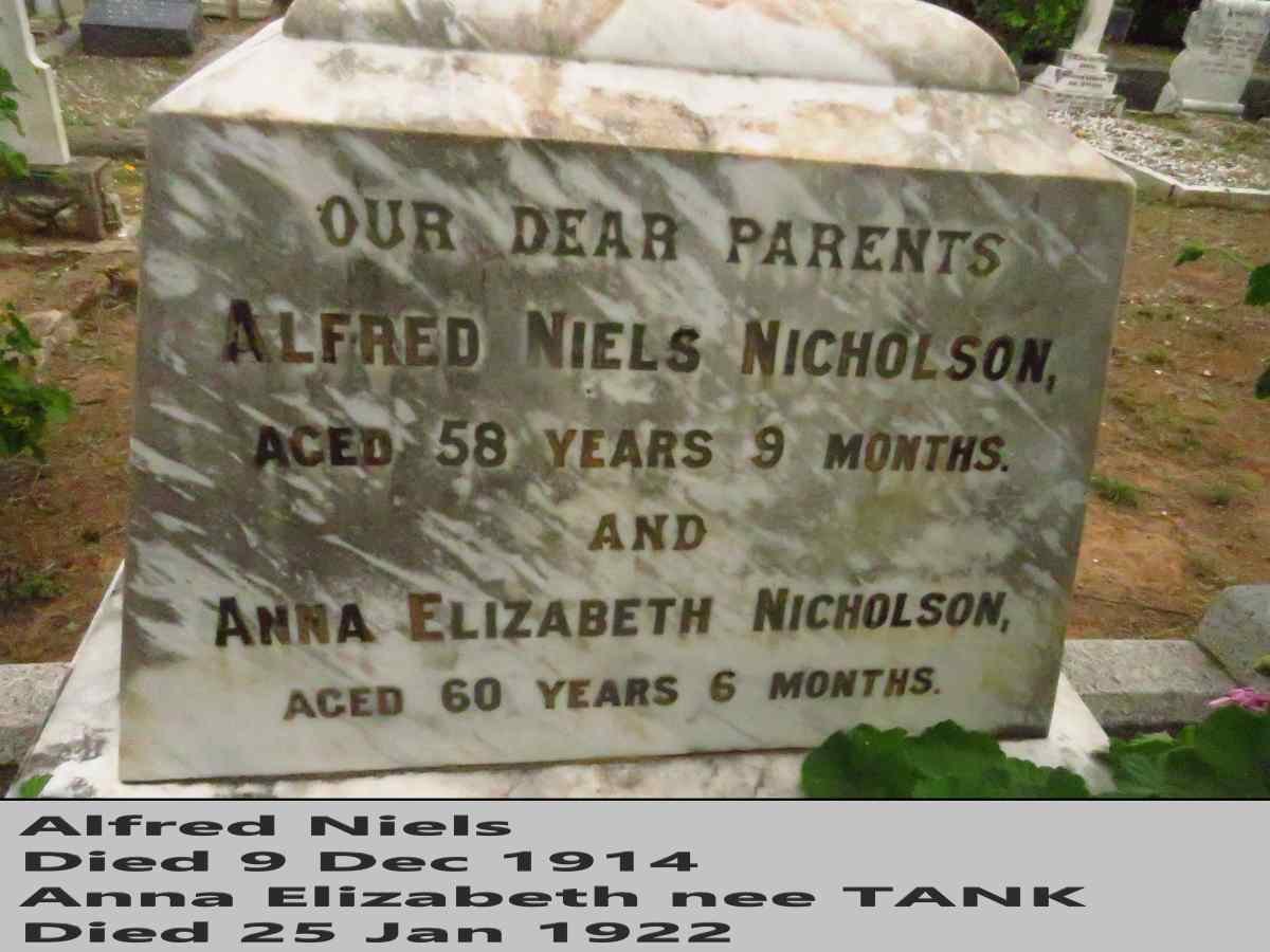NICHOLSON Alfred Niels & Anna Elizabeth