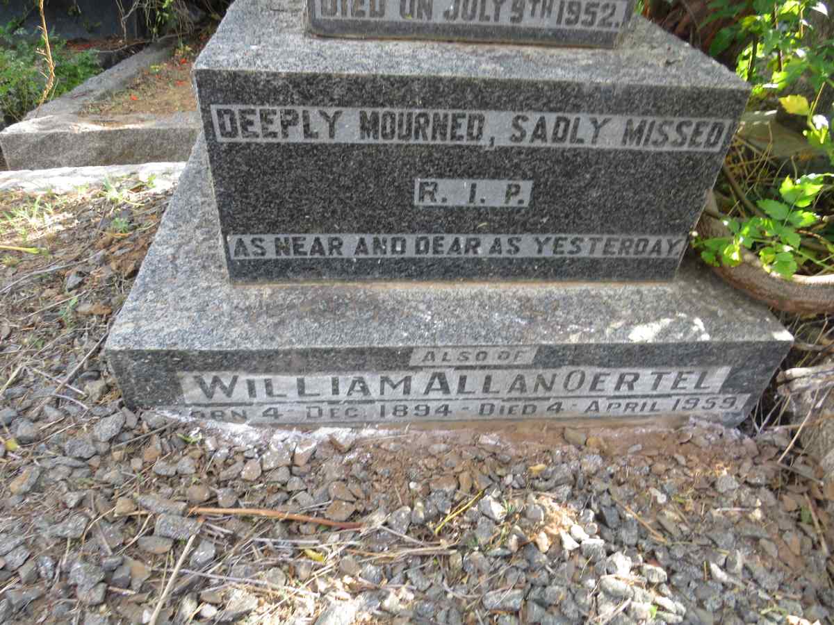 OERTEL William Allan 1894-1959 & Georgina -1952_1
