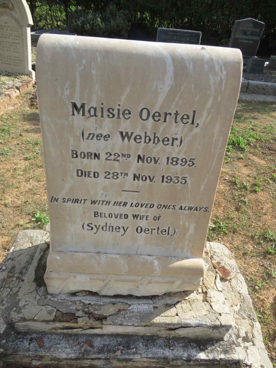 OERTEL Maisie nee WEBBER 1895-1935