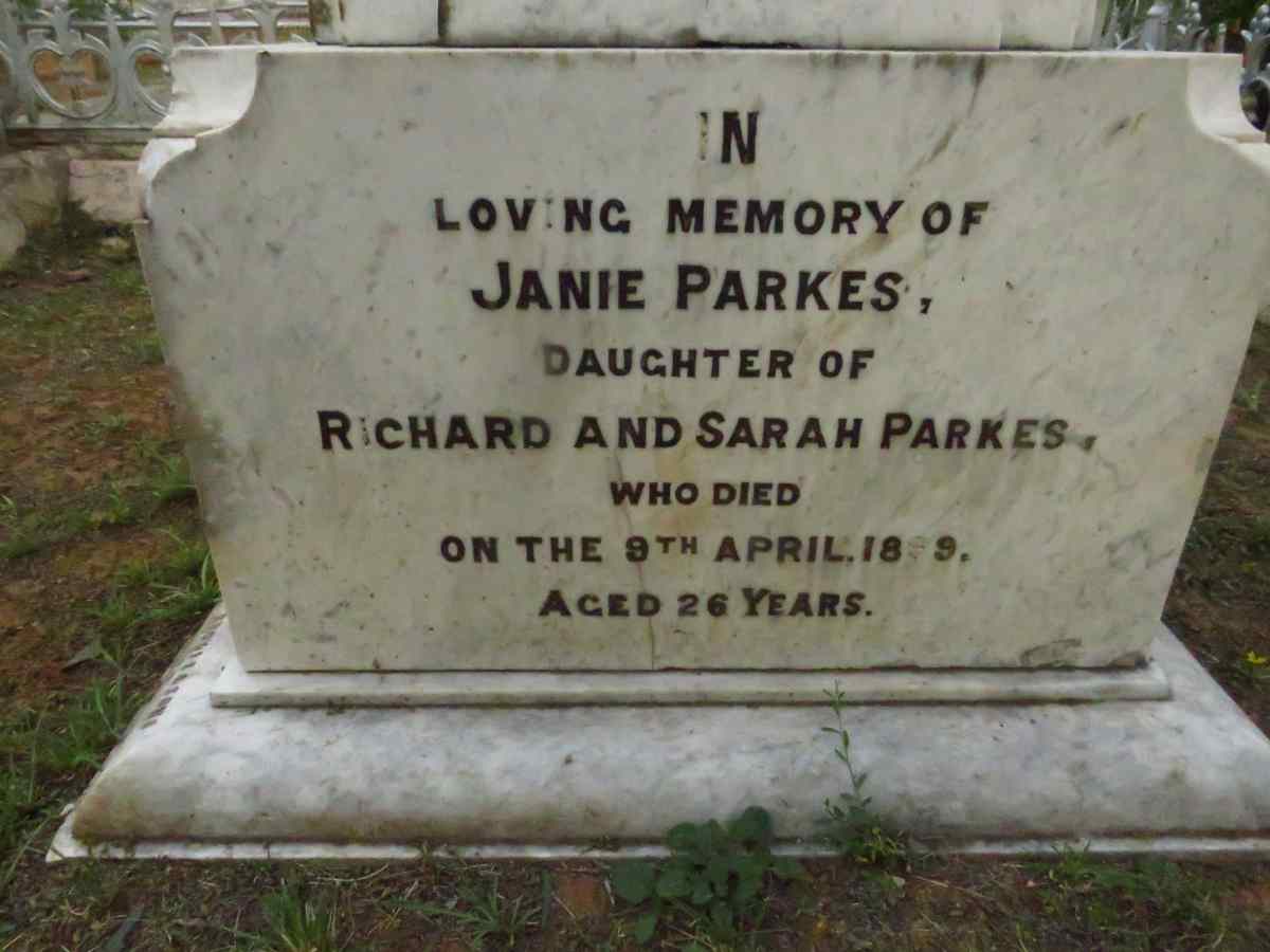 PARKES Richard 1831-1898 & Sarah Carey -1892 :: PARKES Richard Henry 1868-1896 :: PARKES Janie -1899_4
