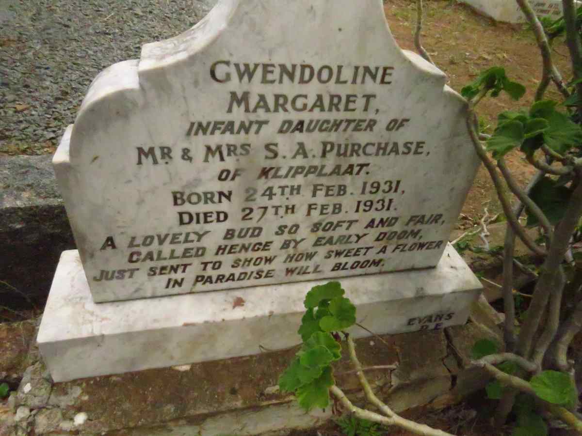 PURCHASE Gwendoline Margaret 1931-1931
