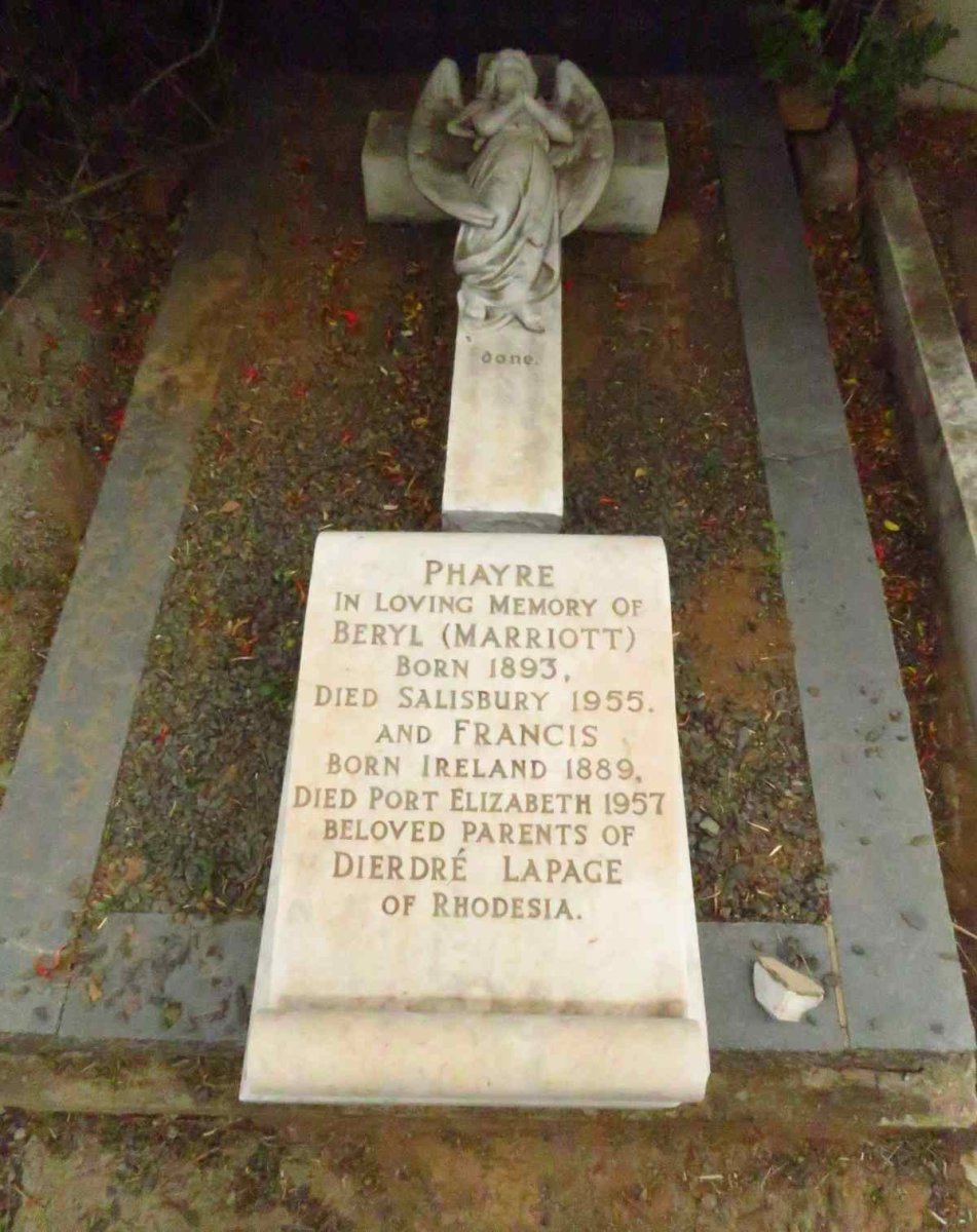PHAYRE Francis 1889-1957 & Beryl MARRIOTT 1893-1955