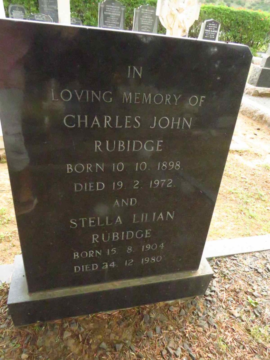 RUBIDGE Charles John 1898-1972 & Stella Lilian 1904-1980