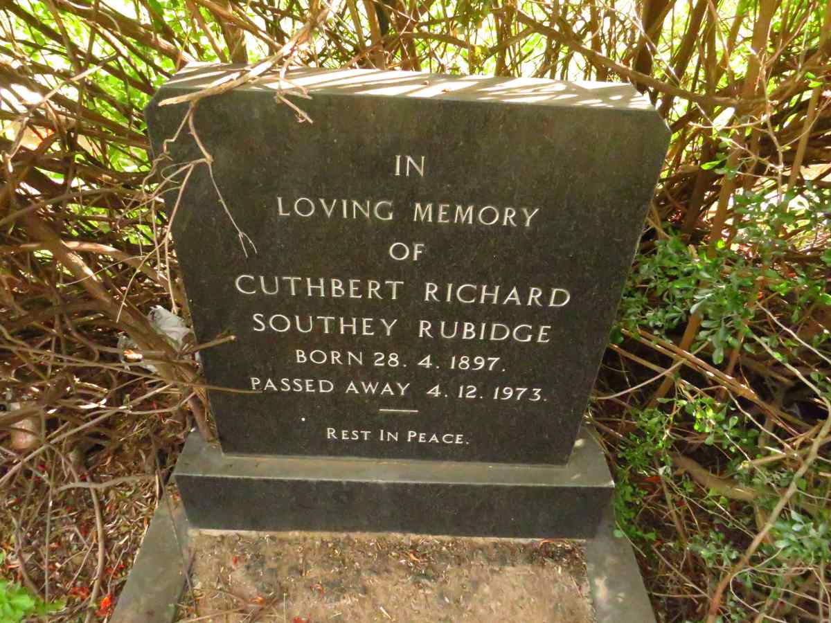 RUBIDGE Cuthbert Richard Southey 1897-1973
