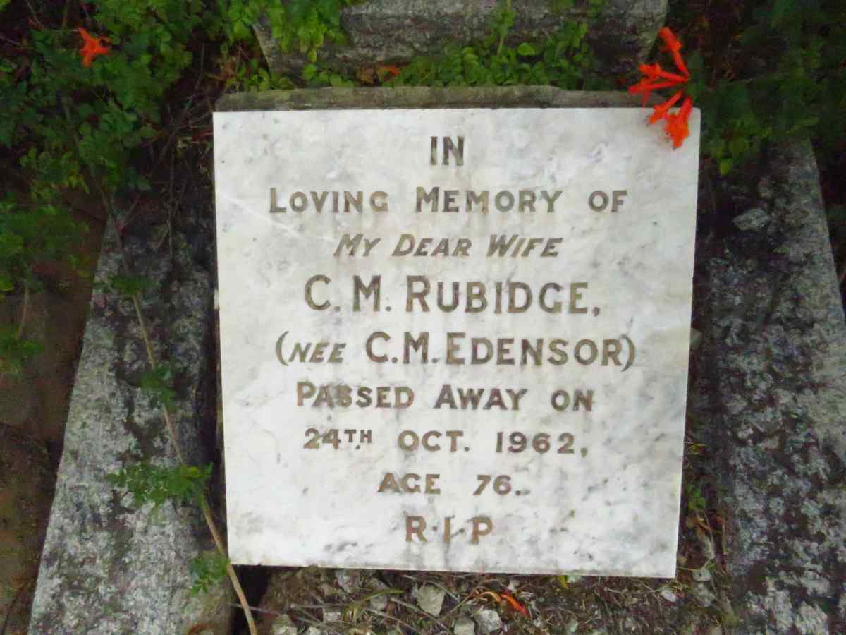 RUBIDGE C.M. nee EDENSOR -1962