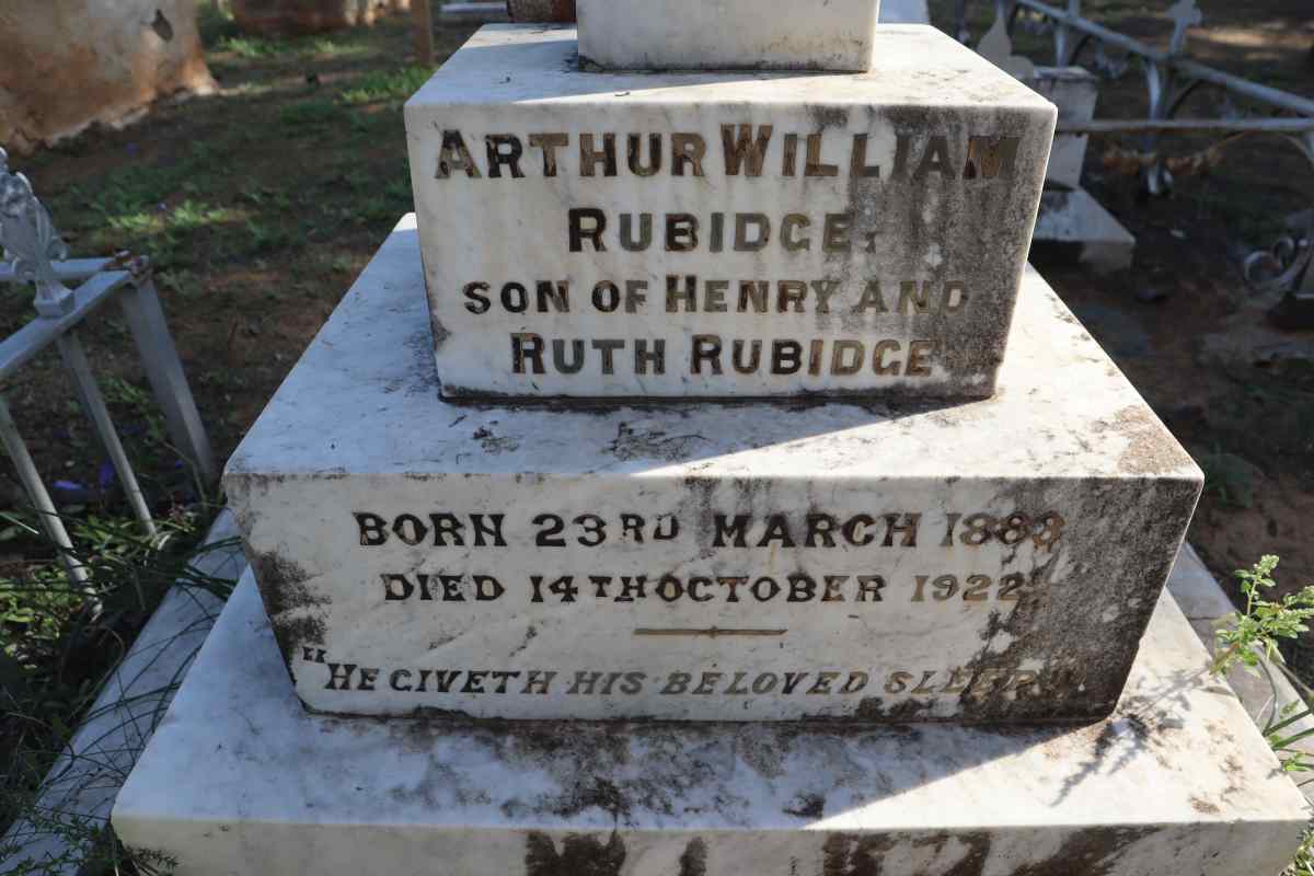 RUBIDGE Arthur William 1888-1922