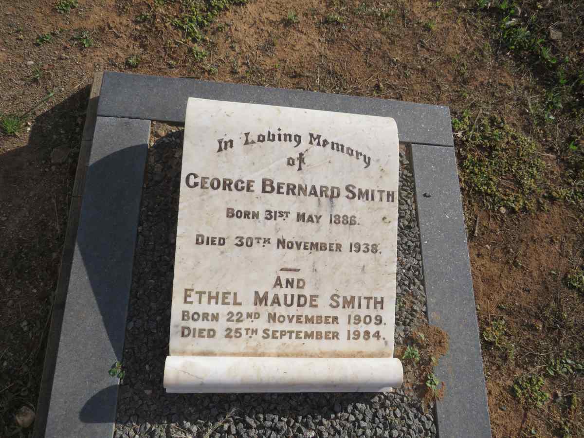 SMITH George Bernard 1886-1938 :: SMITH Ethel Maude 1909-1984