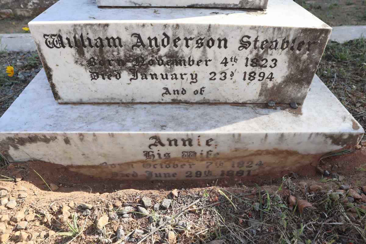 STEABLER William Anderson 1823-1894 & Annie 1824-1881