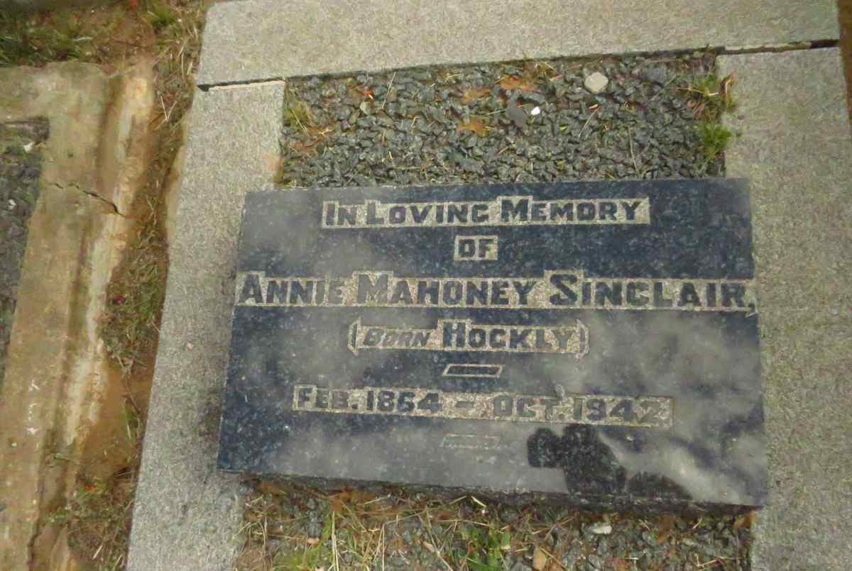 SINCLAIR Annie Mahoney nee HOCKLY 1864-1942