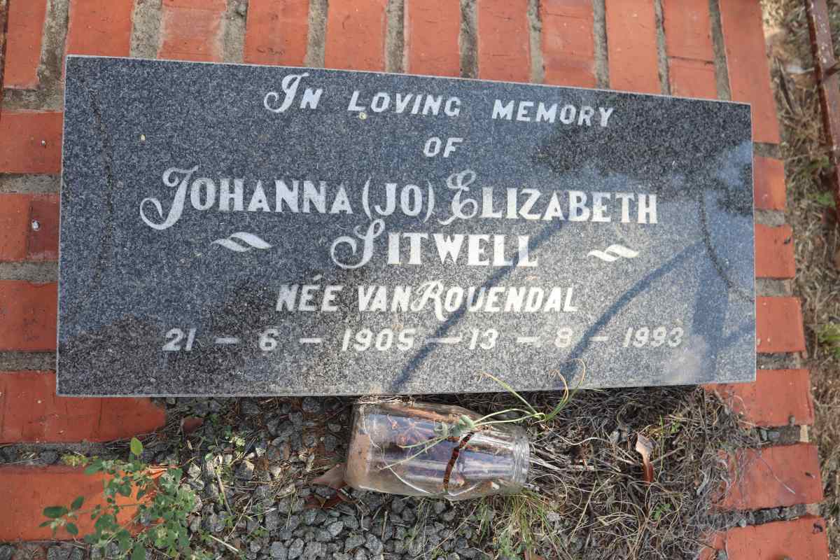 SITWELL Johanna Elizabeth nee VAN ROUENDAL 1905-1993