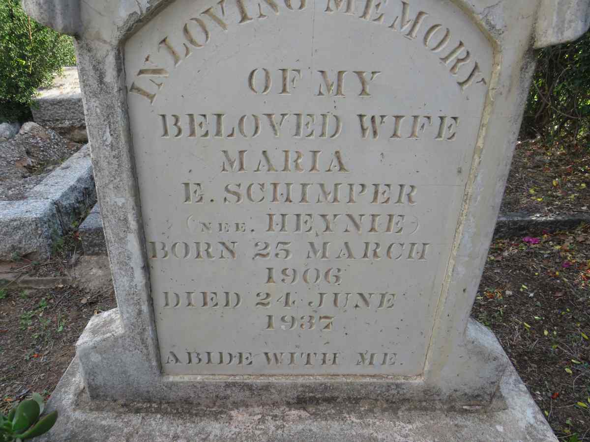 SCHIMPER Maria E. nee HEYNIE 1906-1937