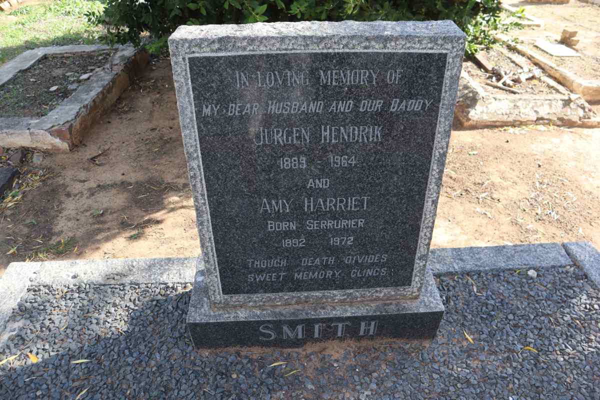 SMITH Jurgen Hendrik 1889-1964 & Amy Harriet SERRURIER 1892-1972