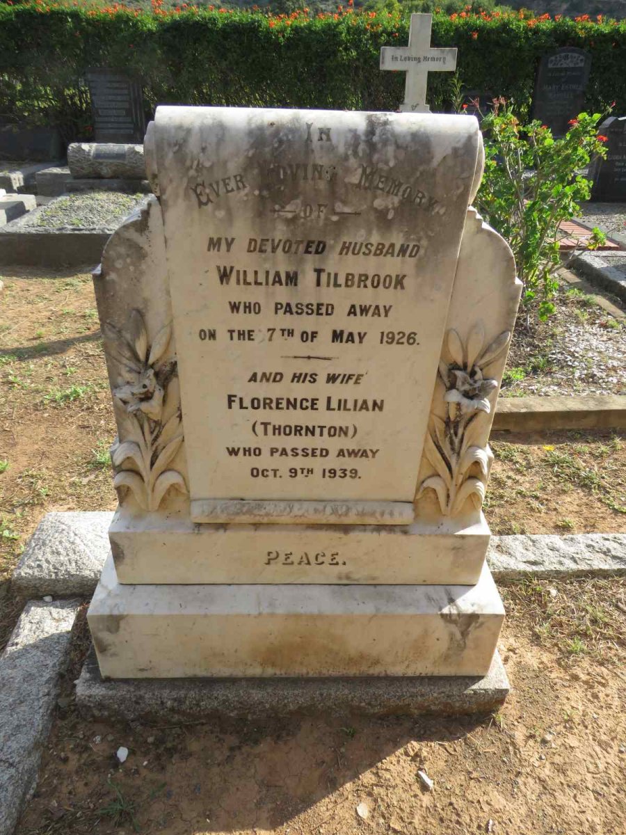 TILBROOK William -1926 & Florence Lilian THORNTON -1939
