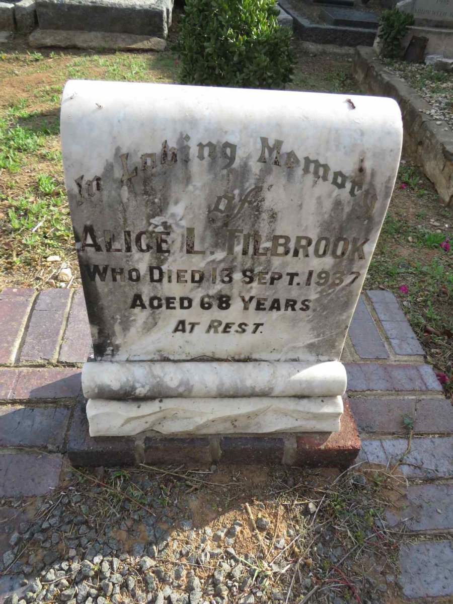 TILBROOK Alice L. -1937