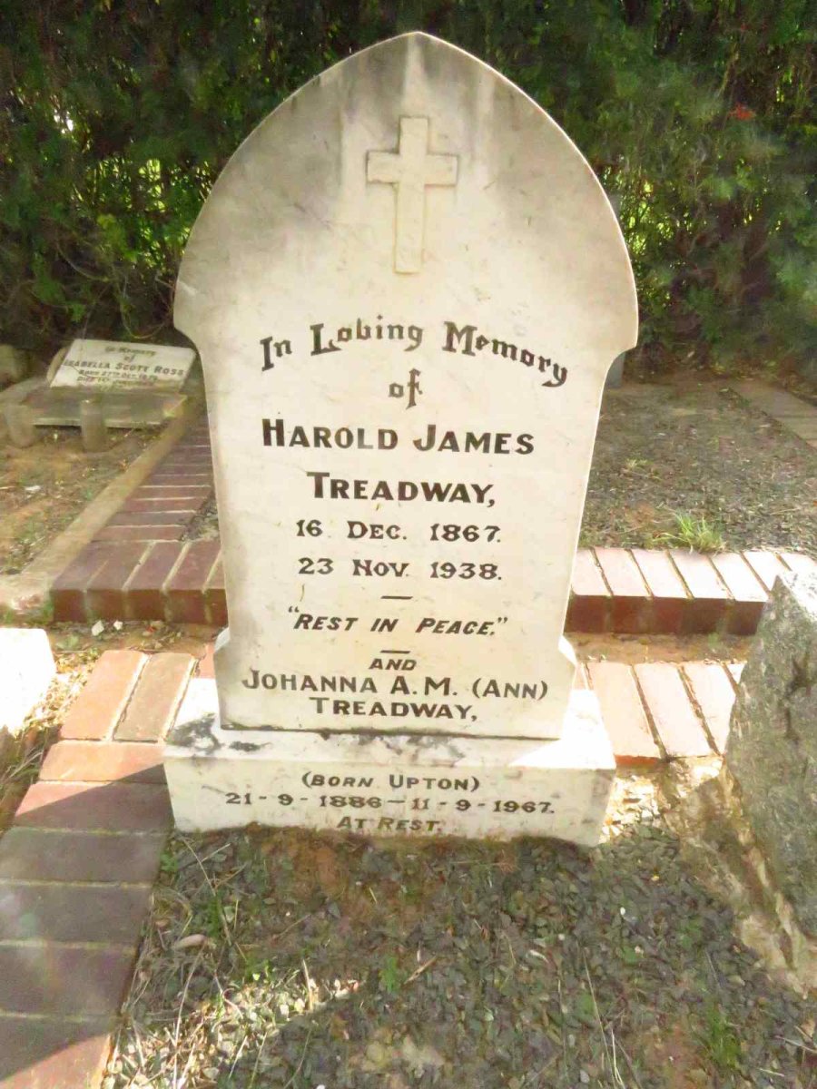 TREADWAY Harold James 1867-1938 & Johanna A.M. UPTON 1886-1967