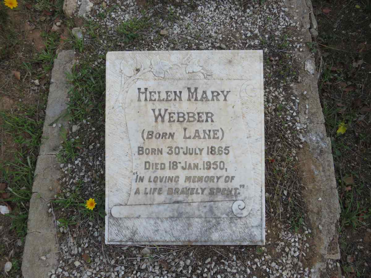 WEBBER Helen Mary nee LANE 1865-1950