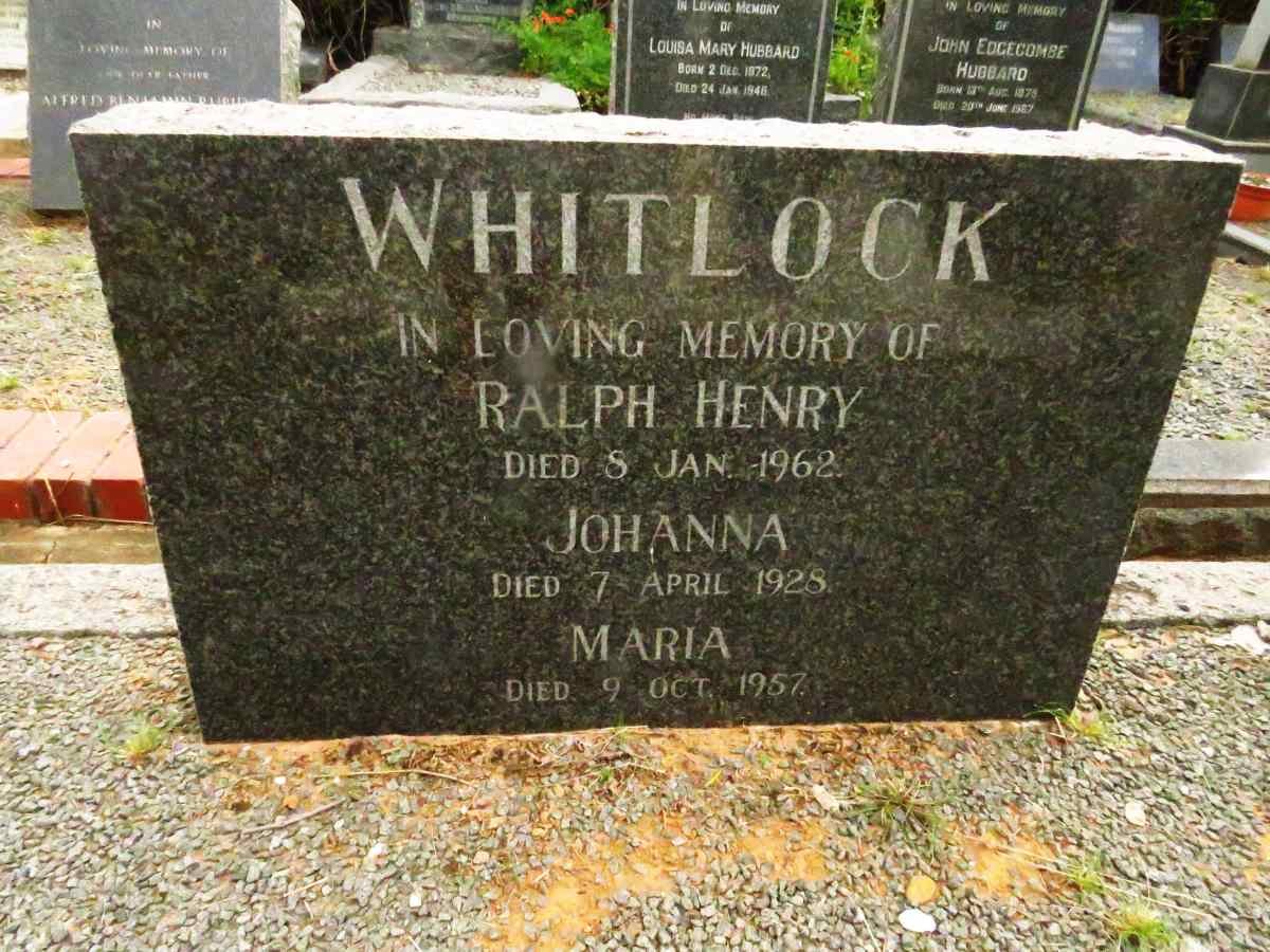 WHITLOCK Ralph Henry -1962 :: WHITLOCK Johanna -1928 :: WHITLOCK Maria 1957 