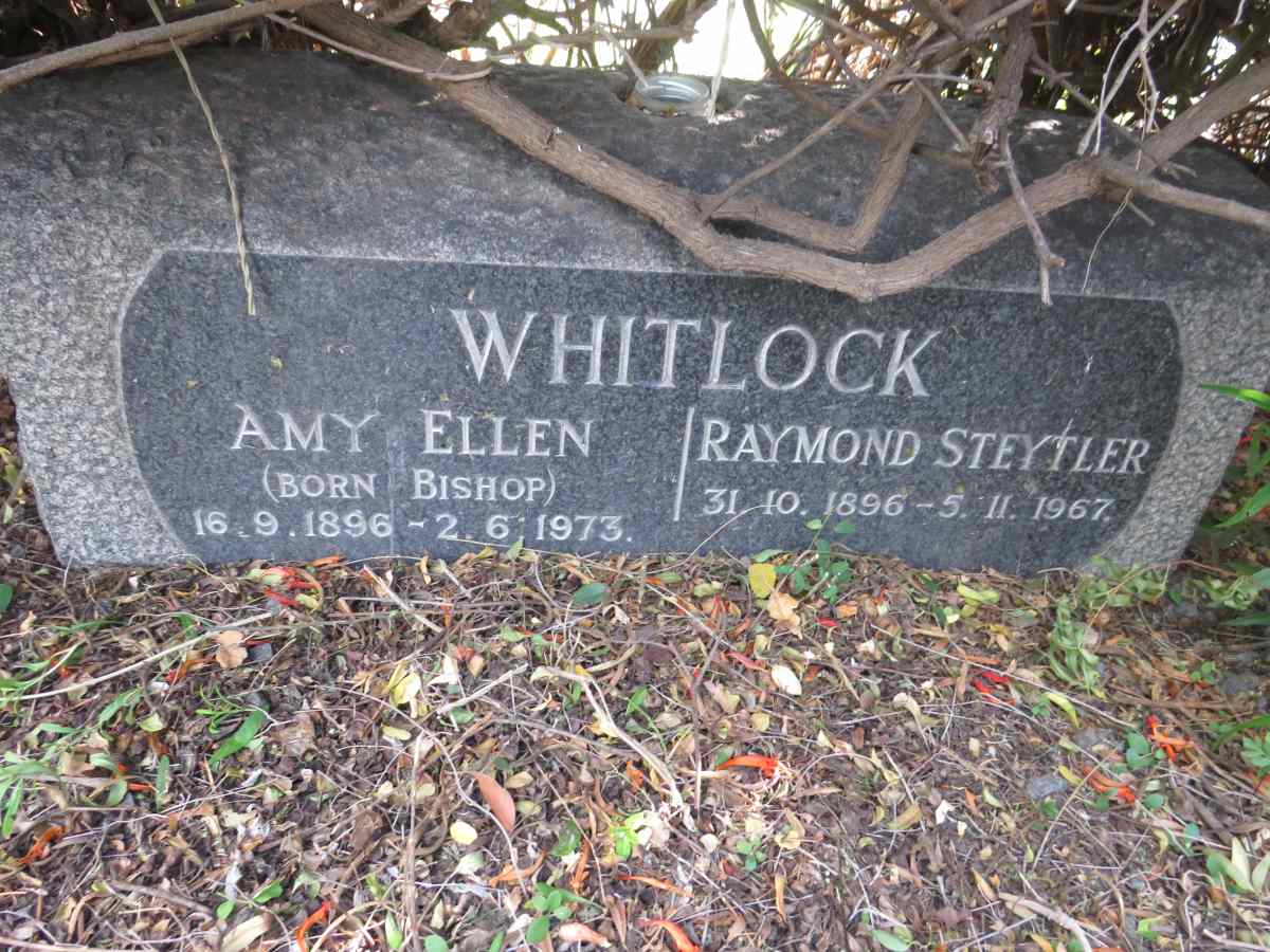 WHITLOCK Raymond Steytler 1896-1967 & Amy Ellen BISHOP 1896-1973