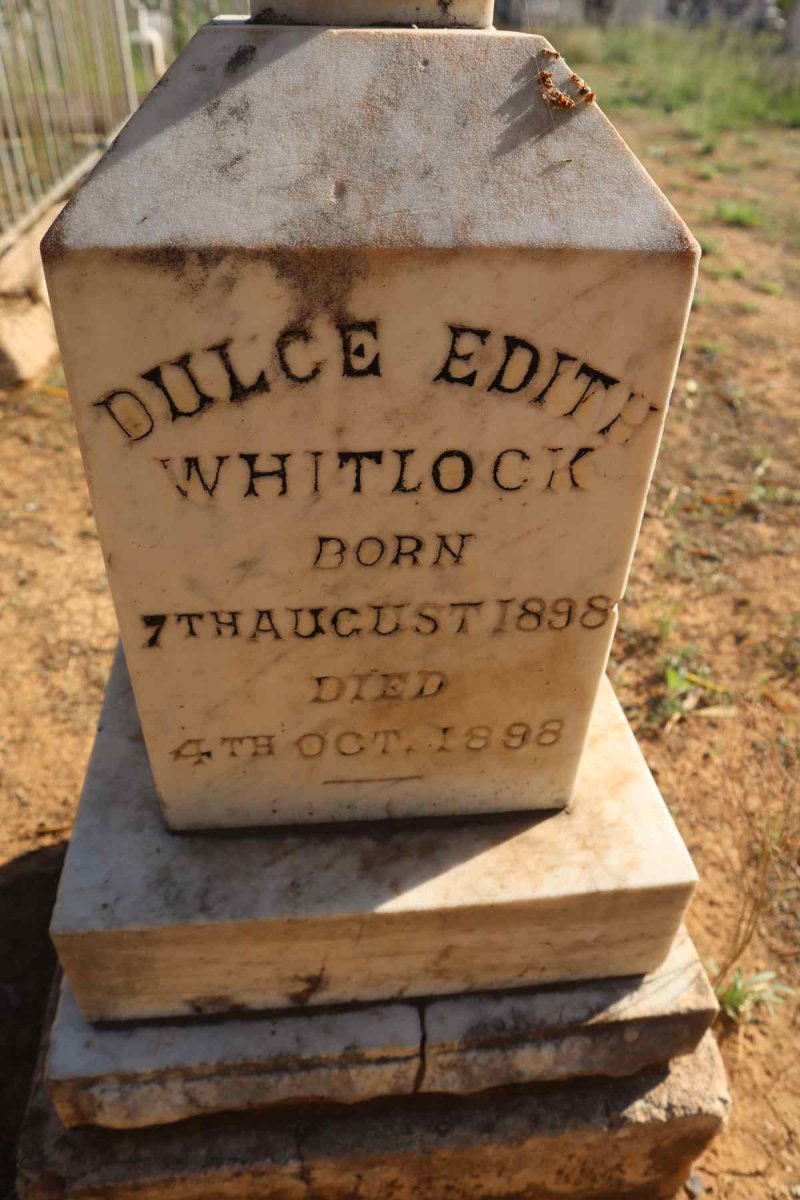 WHITLOCK Dulce Edith 1898-1898