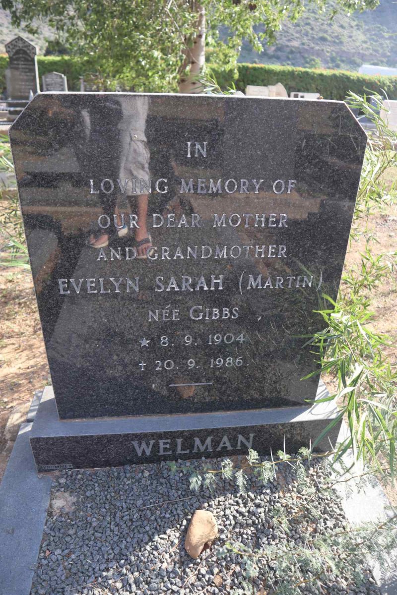 WELMAN Evelyn Sarah nee GIBBS 1904-1986