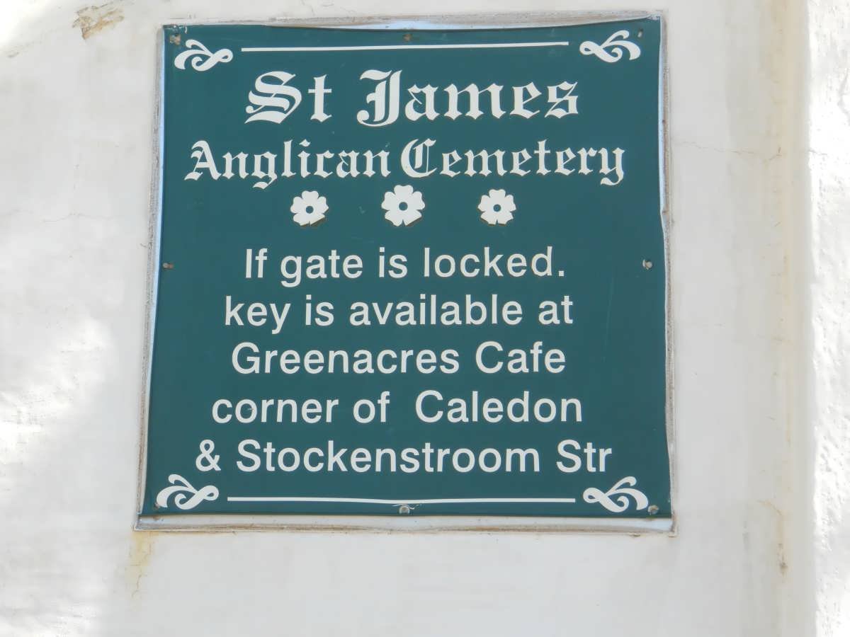 2. Plaque at the entrance - St James' Anglican Church cemetery