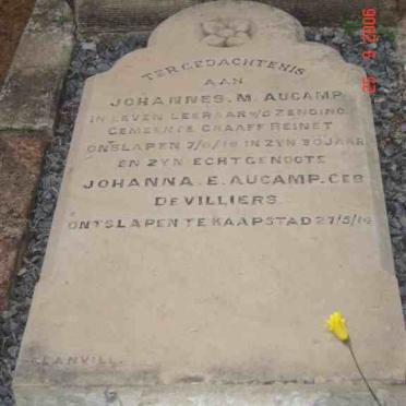 AUCAMP Johannes M. -1916 &amp; Johanna E. DE VILLIERS -1914