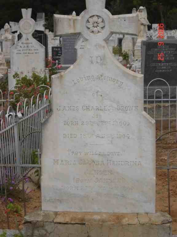 BROWN James Charles 1860-1904 &amp; Maria Jacoba Hendrina  JANSEN 1867-1947