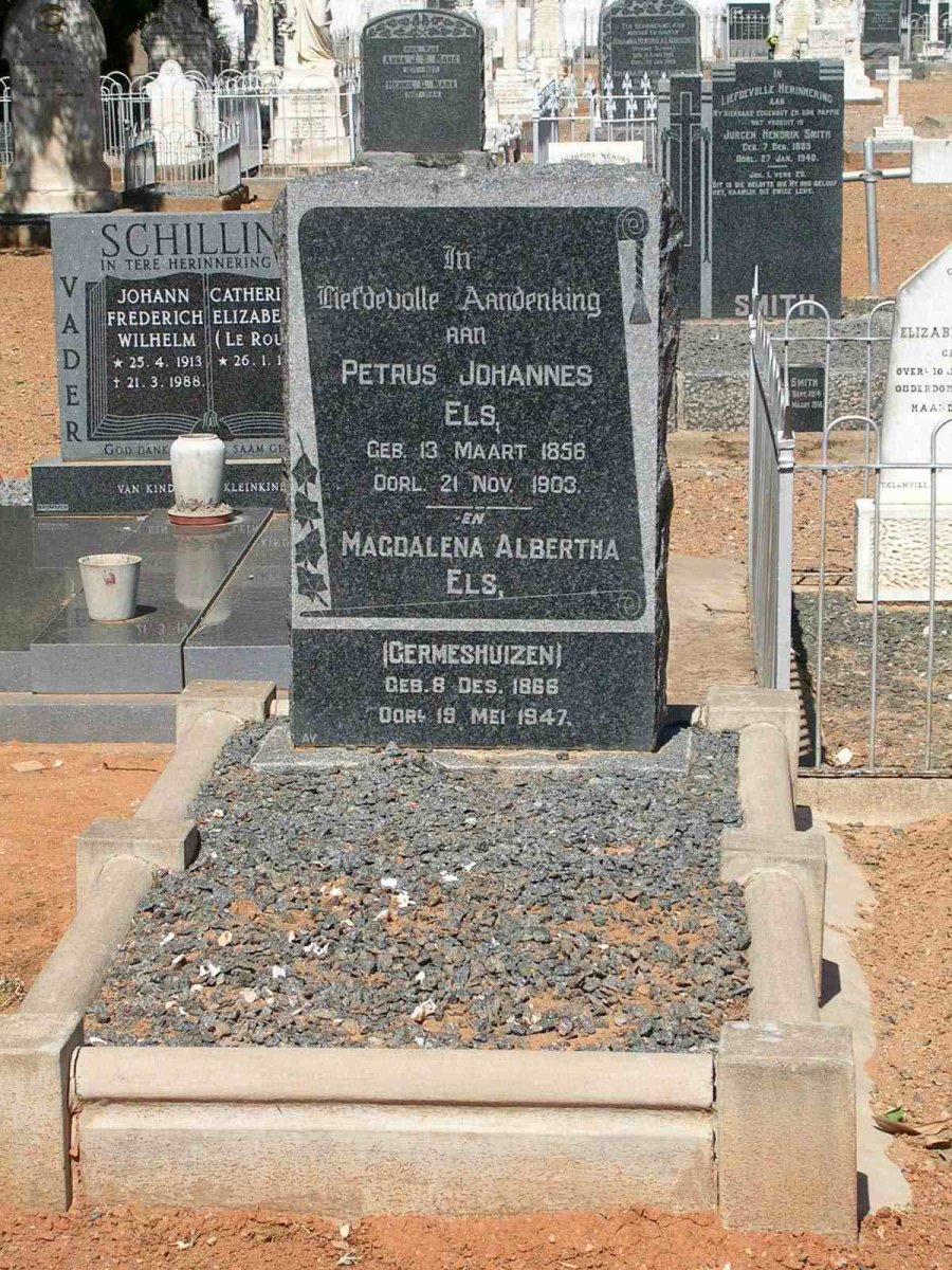 ELS Petrus Johannes 1856-1903 &amp; Magdalena Albertha GERMESHUIZEN 1866-1947