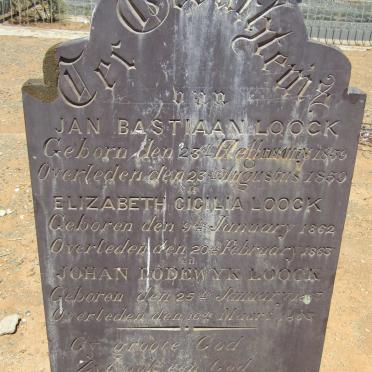 LOOCK Jan Bastiaan 1859-1859 :: LOOCK Elizabeth Cicilia 1862-1863 :: LOOCK Johan Lodewyk 1863-1863
