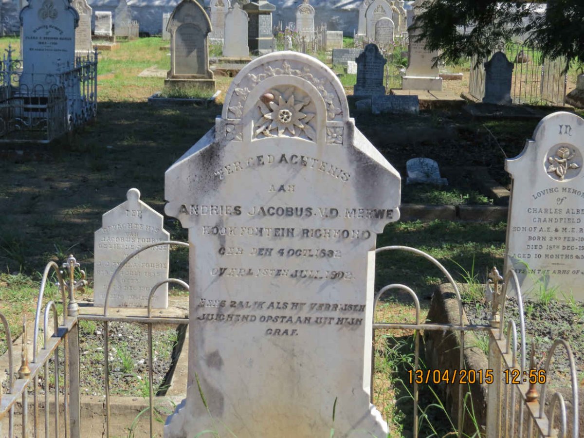 MERWE Andries Jacobus, van der 1832-1902