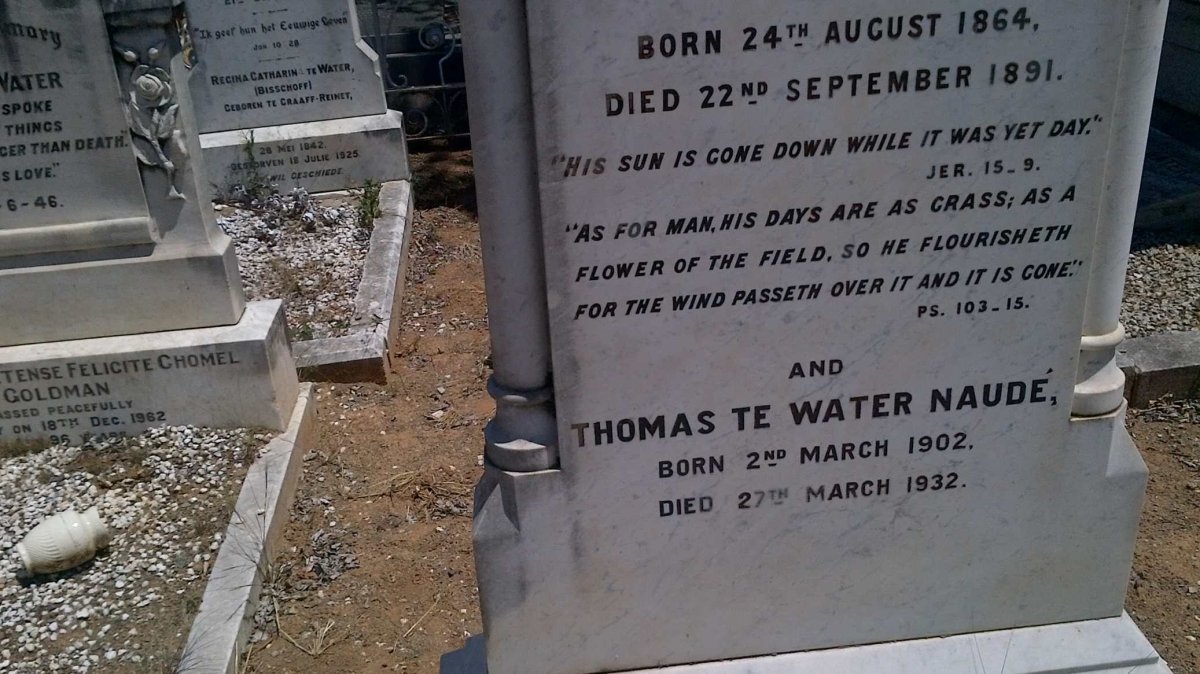 NAUDE Thomas, TE WATER 1902-1932