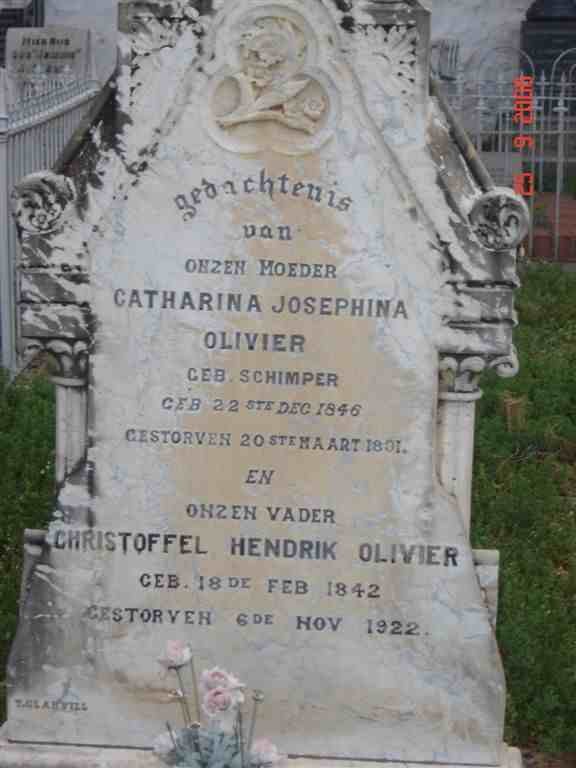 OLIVIER Christoffel Hendrik 1842 -1922 &amp; Catharina Josephina SCHIMPER 1846-1891