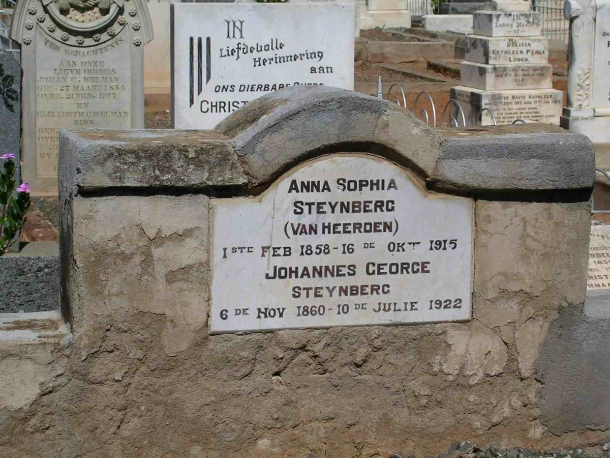 STEYNBERG Johannes George 1860-1922 &amp; Anna Sophia VAN HEERDEN 1858-1915