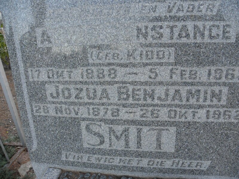 SMIT Jozua Benjamin 1878-1962 &amp; A? Constance KIDO 1888-196?