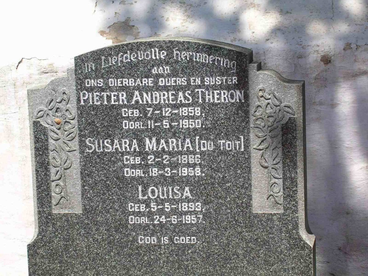 THERON Pieter Andreas 1858-1950 &amp; Susara Maria DU TOIT 1866-1958 :: THERON Louisa 1893-1957
