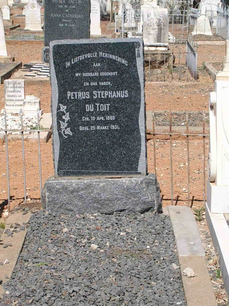 TOIT Petrus Stephanus, du 1880-1931