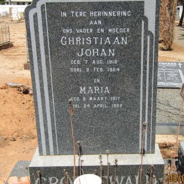 GROENEWALD Christiaan Johan 1918-1984 &amp; Maria 1917-1988