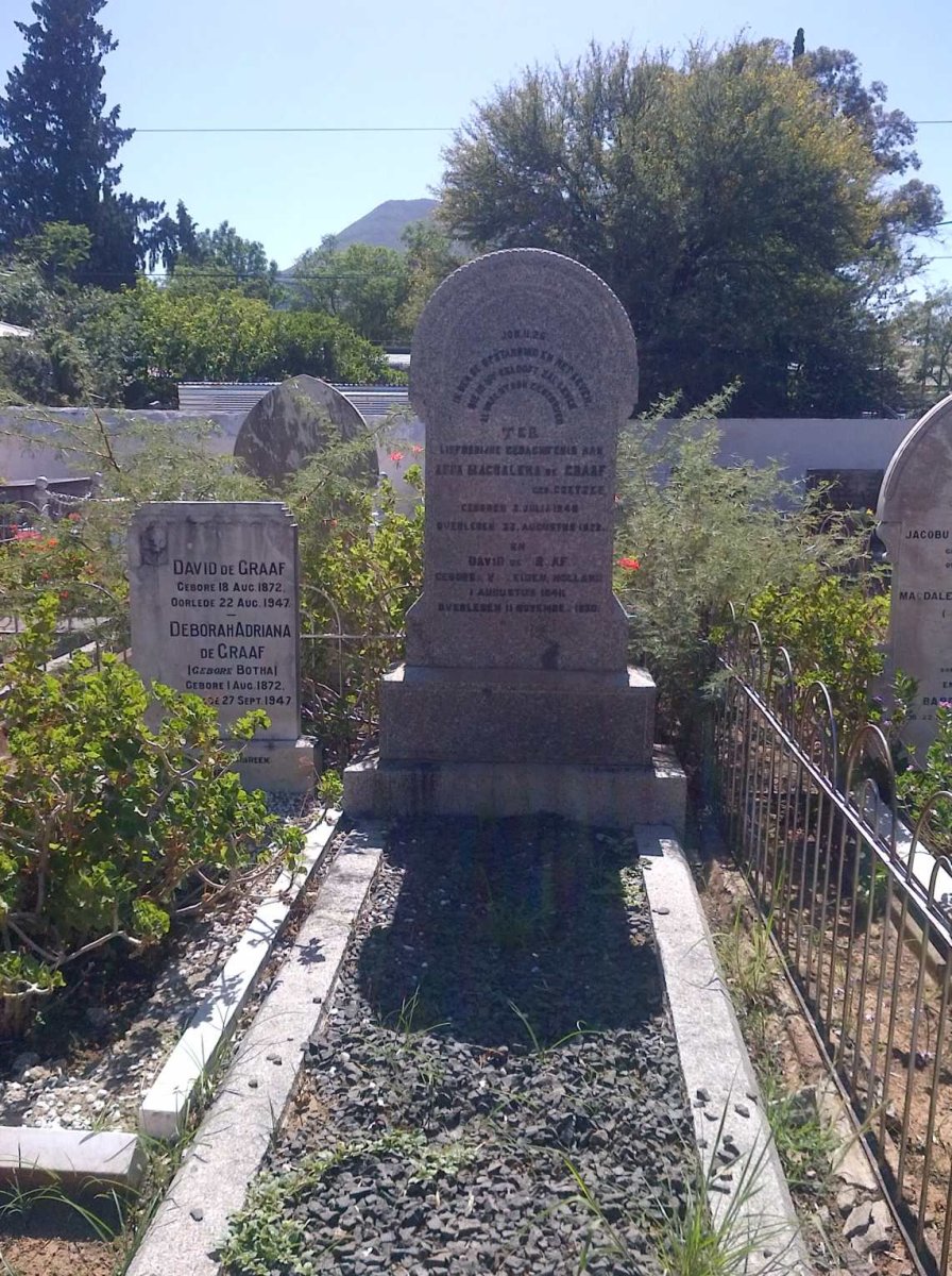 GRAAF David, de 1841-1934 & Anna Magdalena COETZEE 1846-1922 :: DE GRAAF David 1872-1947 & Deborah Adriana BOTHA 1872-1947